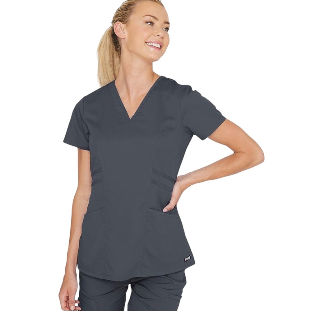 Grey’s Anatomy Women’s Gray Mia 3 Pocket V Neck Scrub Top